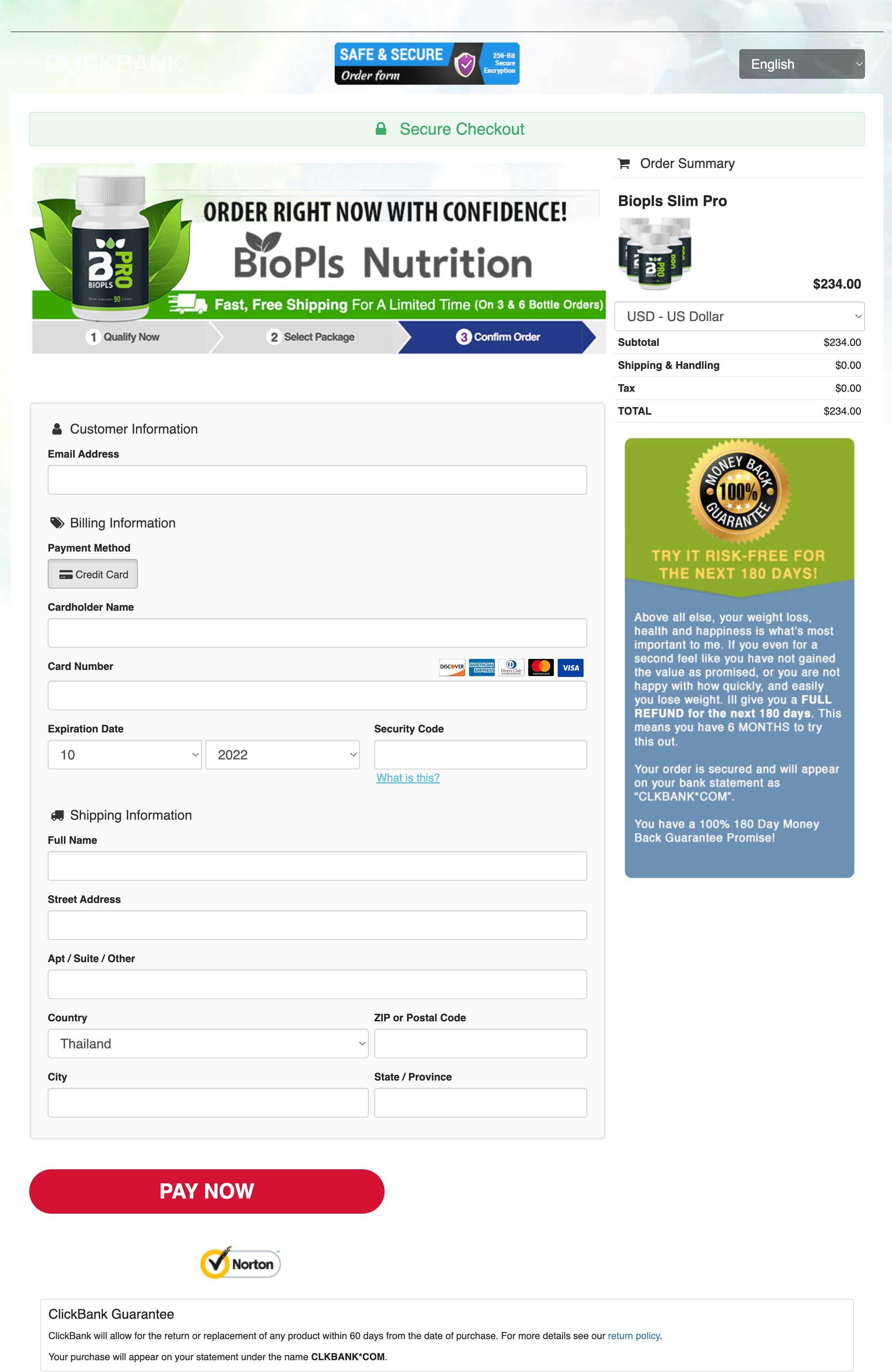 BioPls Slim Pro - Order Page